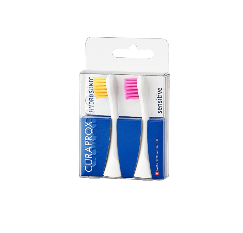 Curaprox Hydrosonic sensitive pótkefe fej sárga-pink (2 db)
