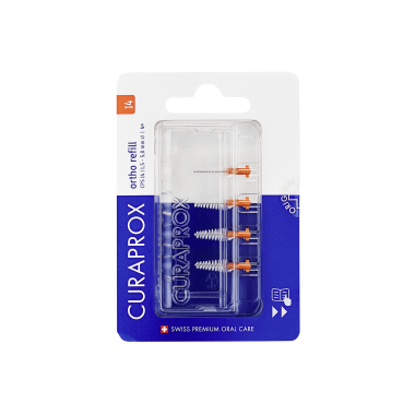 Curaprox CPS 14 Ortho fogköztisztító kefe, narancsárga, kúpos 4 db