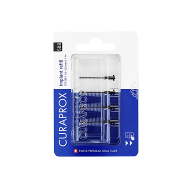 Curaprox CPS 508 Implant fogköztisztító kefe, fekete,4 db