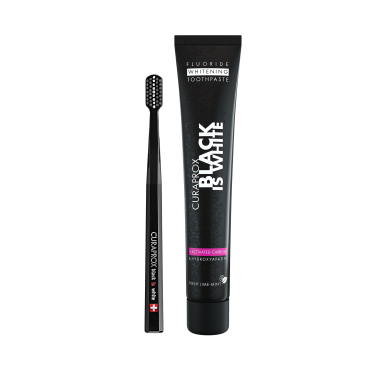 Curaprox Black is white fogkefe fogkrém  szett (90ml)