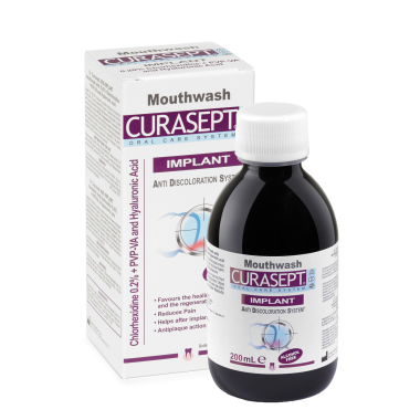 Curasept ADS® Implant klórhexidin tartalmú szájöblögető (0,20% CHX,   HA   PVP-VA, 200 ml)