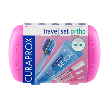 Curaprox Ortho Travel Set Utazó készlet rózsaszín