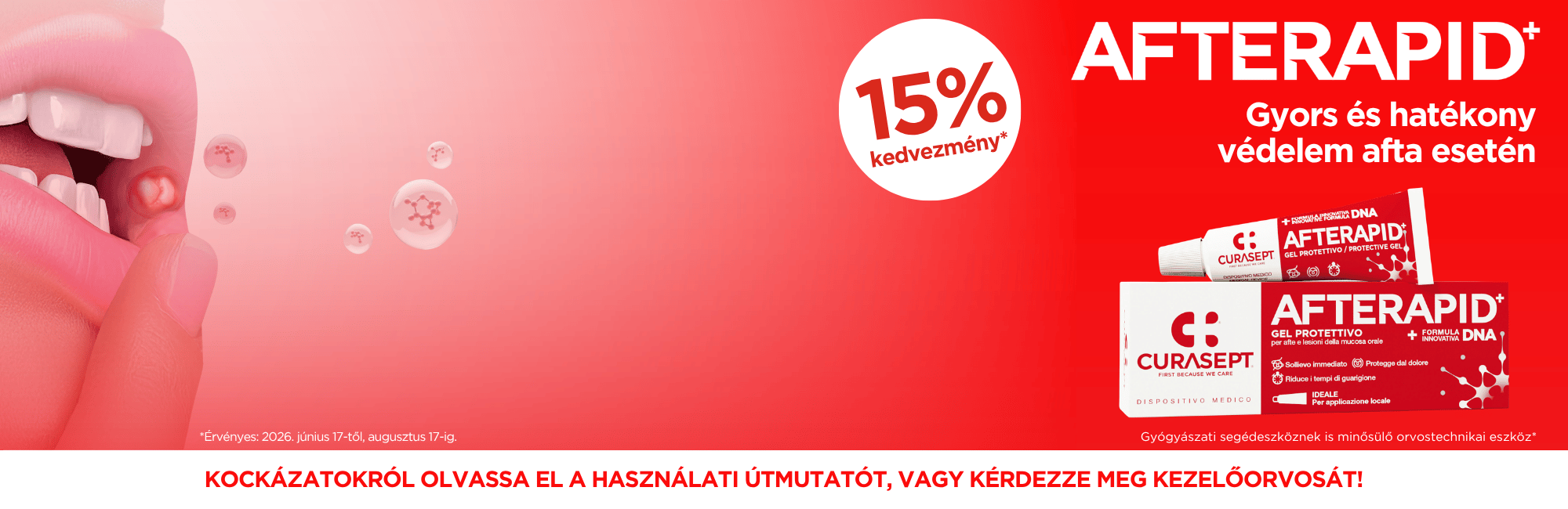 -15% minden Curasept Afterapid termékre