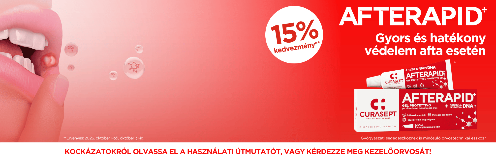 15% kedvezmény a Curasept Afterapid gélre